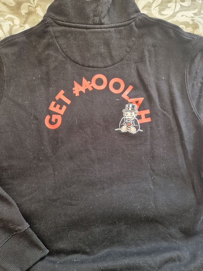 Sweat a capuche noir Monopoly, Celio, taille S - photo numéro 4