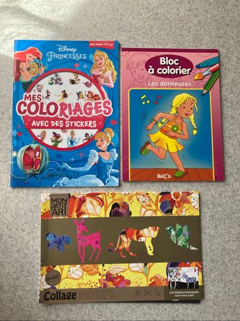 Lot de 3 livres d’activités et coloriages enfants (3€)