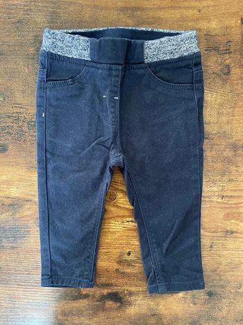 Jean / Jegging slim bleu nuit avec ceinture paillettes