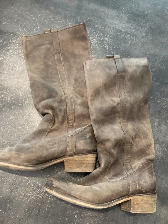 Botte taille 38 couleur marron - photo numéro 2