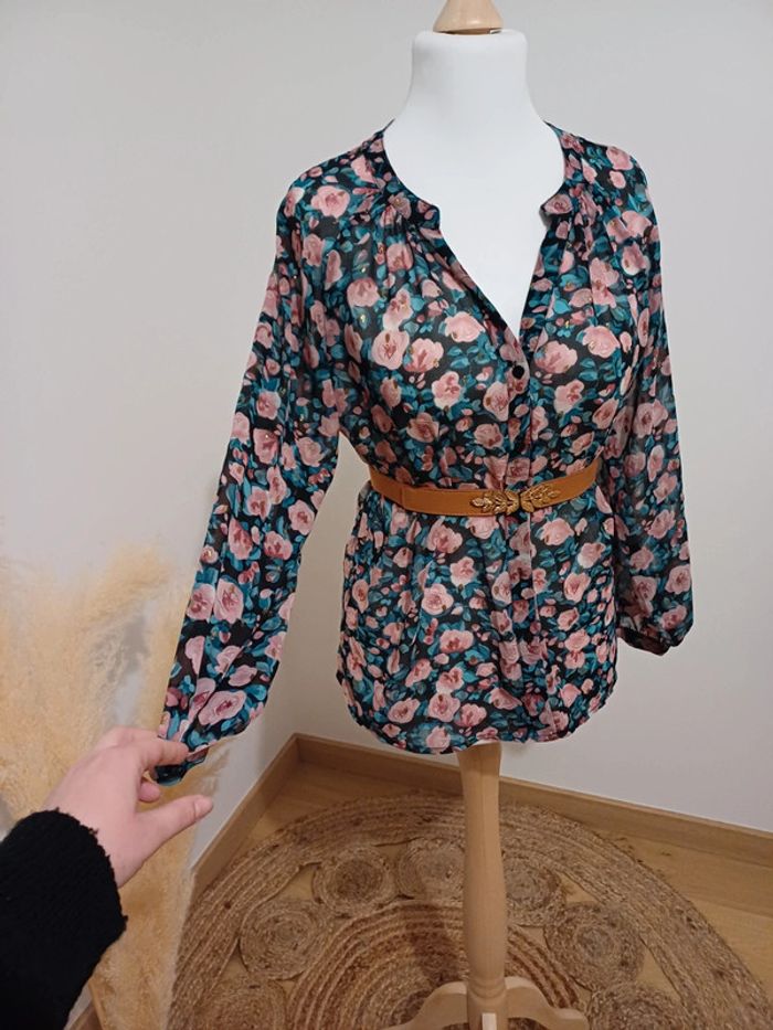 Chemise transparente fleurie Goa taille M 38 - photo numéro 9