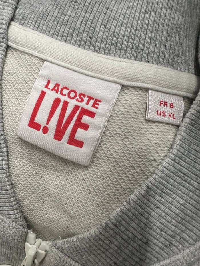 Sweatshirt zip gris moucheté Lacoste T6 XL - photo numéro 3