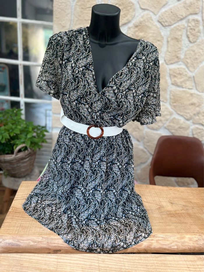 Robe it hippie été femme taille L 40 en voilage fleurs - photo numéro 8