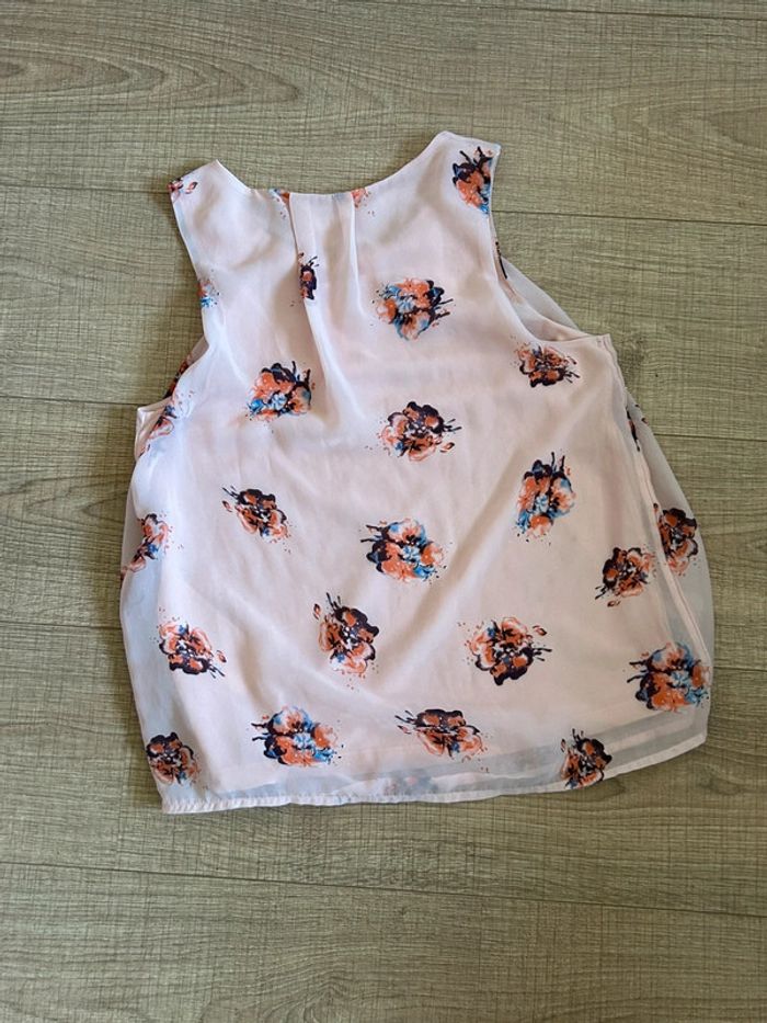 Blouse rose et fleurie sans manches Vero Moda taille XS jamais portée - photo numéro 12
