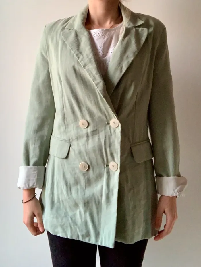 Blazer vert d’eau Neuf Bershka - photo numéro 6