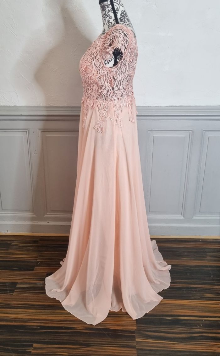 robe cérémonie mariage buste dentelle rose clair taille 36 - photo numéro 3