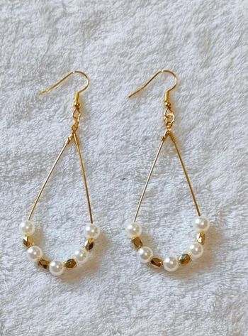boucles d'oreilles perles dore creole