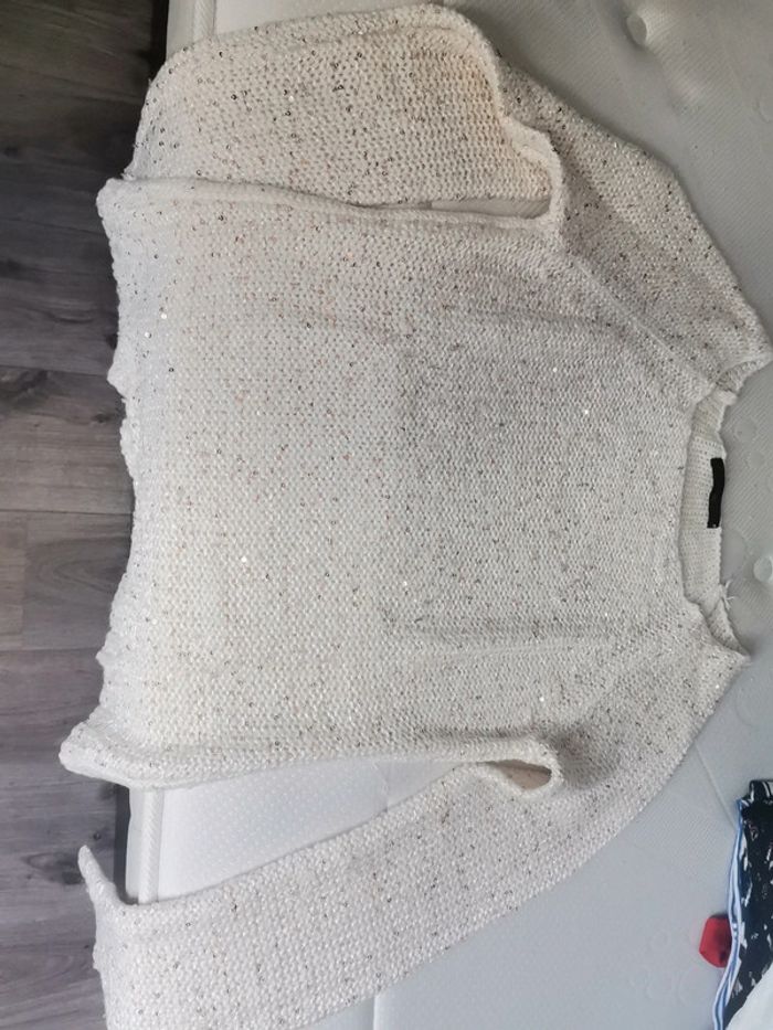 Pull maille brillant doré