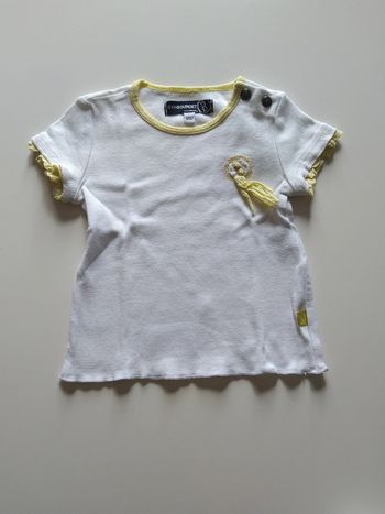 tee shirt blanc Jean Bourget fille 6 mois