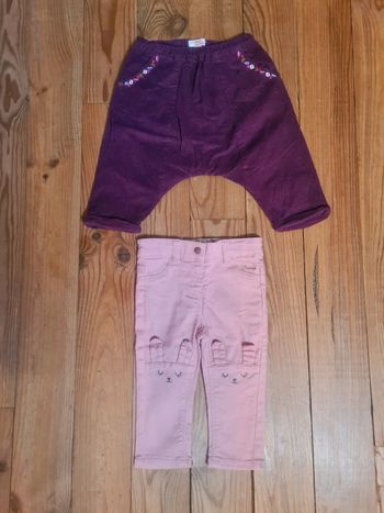 Lot de 2 pantalons pour bebe fille