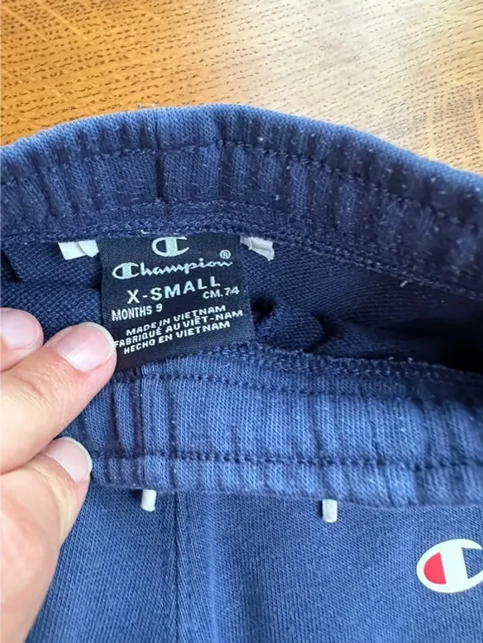 Ensemble jogging + veste Champion 9 mois bleu et rouge - photo numéro 6