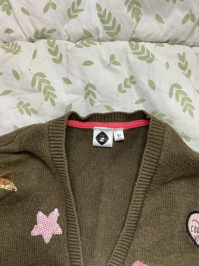 gilet kaki avec patch rose 5 ans grain de blé - photo numéro 5