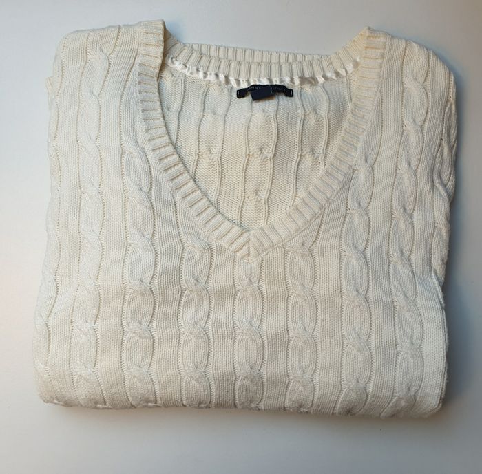 Pull torsadé col V Tommy Hilfiger L