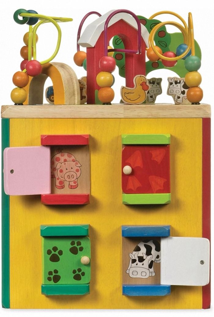 Grand cube / centre d'activités en bois sur le thème de la ferme - Jouet éducatif - Battat - photo numéro 5