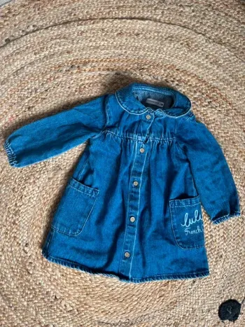 Magnifique robe en jean lulu castagnette 18 mois comme neuve