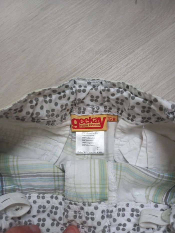Short à carreaux avec élastiques Geekay taille 128 - photo numéro 3