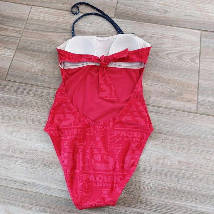 Maillot de bain une pièce rouge avec col à pois - Taille S Banana Moon - photo numéro 2