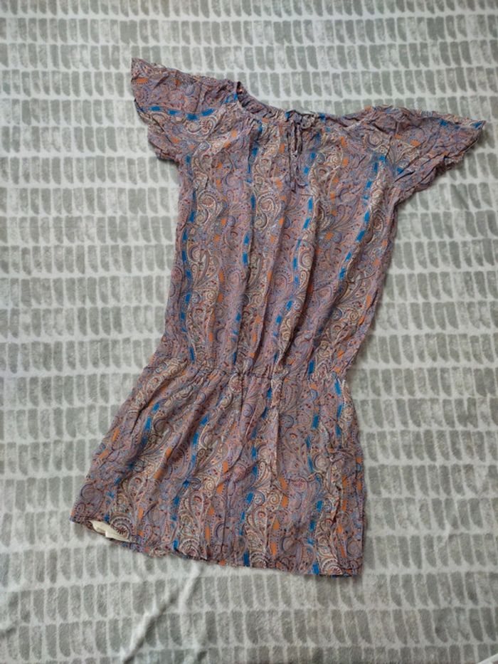 Robe courte style bohème fluide légère multicolore Etam taille 36 - photo numéro 1
