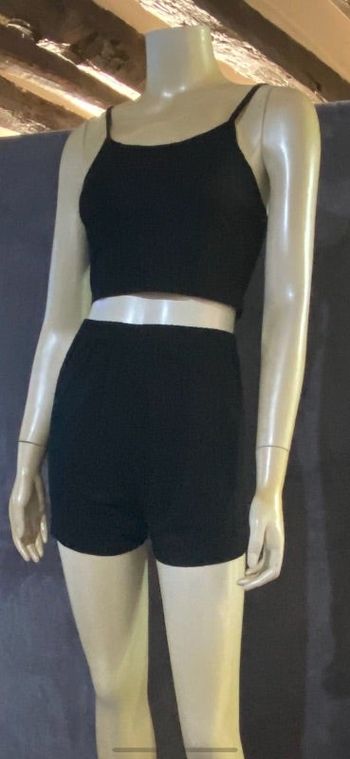 Ensemble short et top court noir taille S