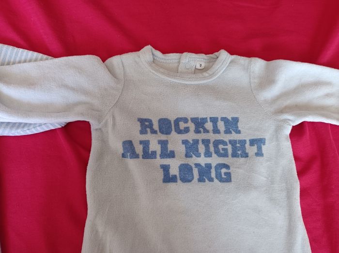 Pyjamas velours taille naissance - photo numéro 3