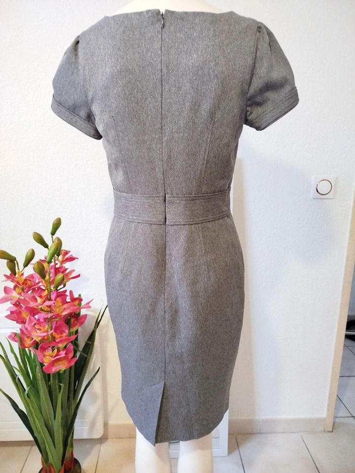 Robe cintrée gris chiné classique - photo numéro 6