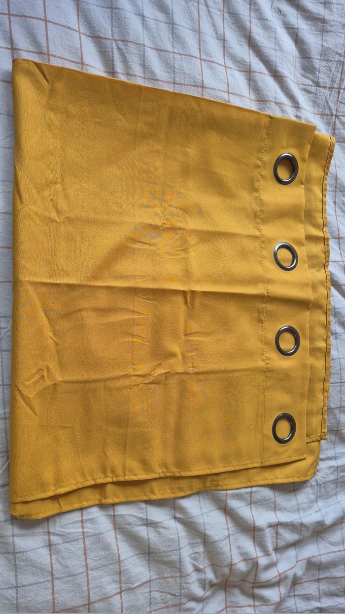 Rideau Oeillets Jaune Moutarde x1