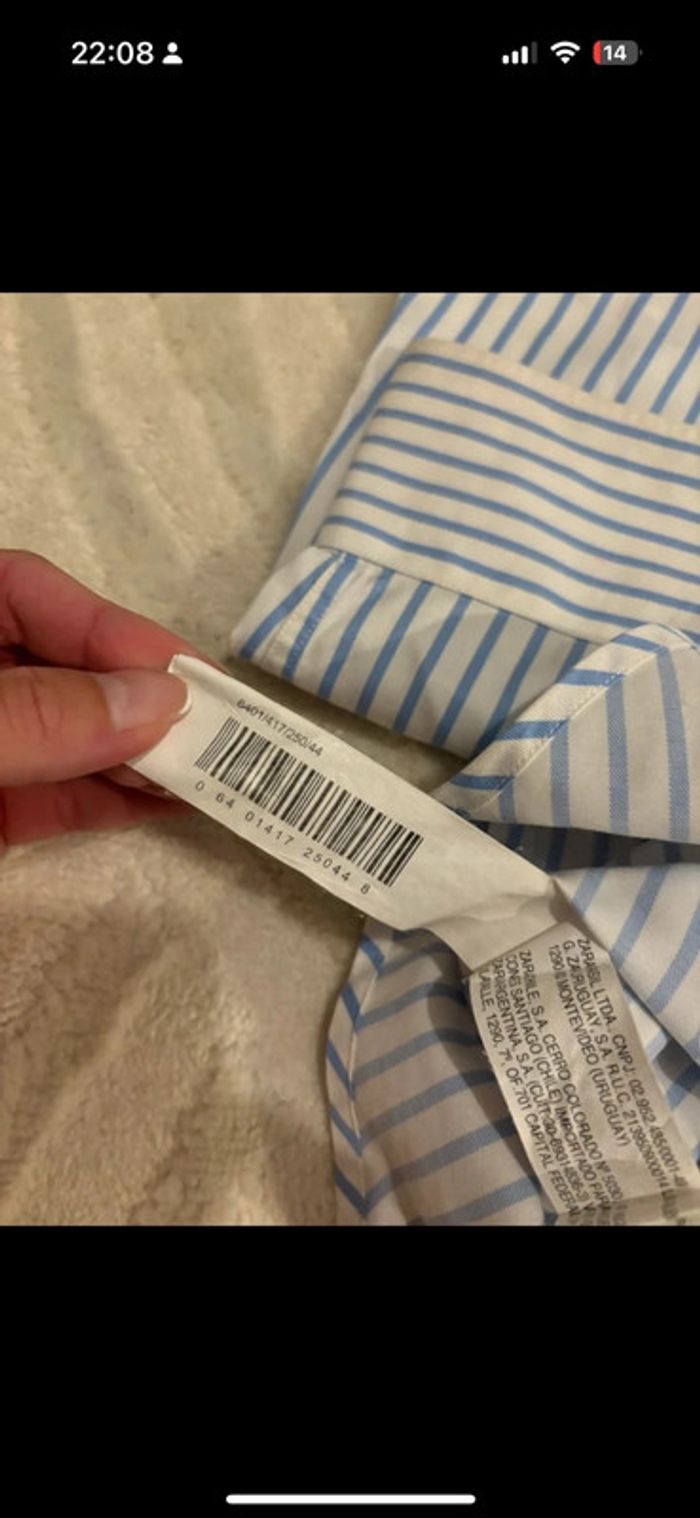 Chemise à rayures bleu homme Zara - photo numéro 5