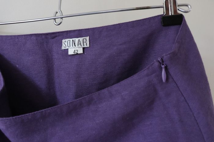 Jupe violette à volants taille 42 en lin - photo numéro 2