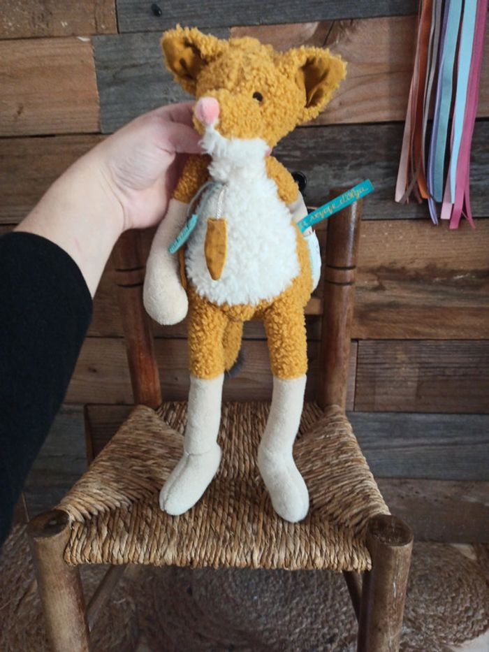Peluche renard Chaussette moulin roty le voyage d' Olga tbe - photo numéro 2