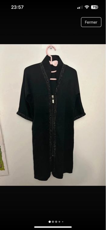 Abaya enfant noire élégante – taille 28 
