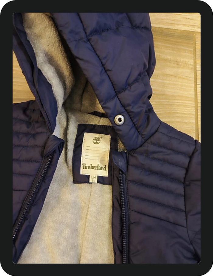 Combinaison bleu marine intérieur gris Timberland Taille 12 mois - photo numéro 3