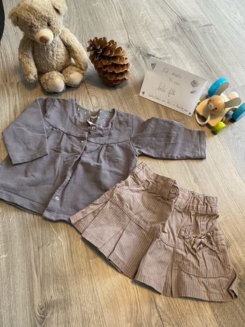 Jupe et gilet tape à l’œil 12 mois