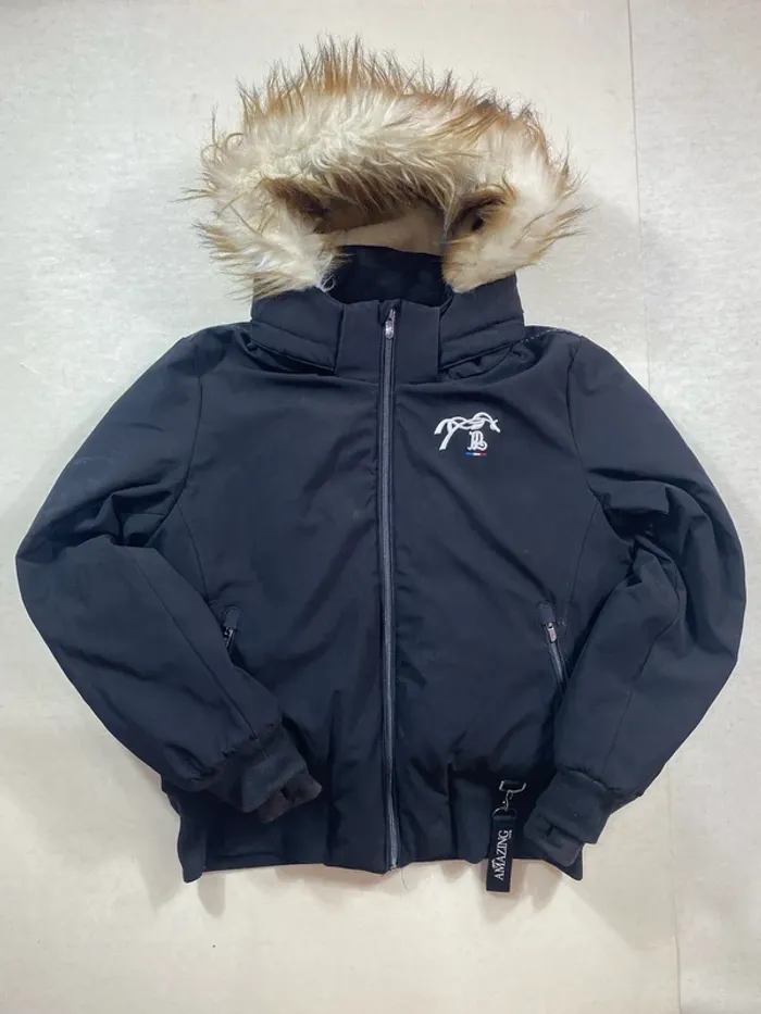 Veste d’équitation Penelope Amazing team noire – Taille XL – doublure polaire & capuche fourrée
