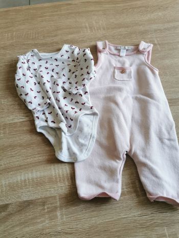 Ensemble salopette + body 3 mois