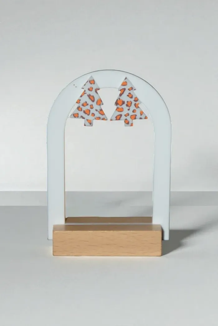 Boucles d’oreilles "Sapins Léopard"  Acier inoxydable
