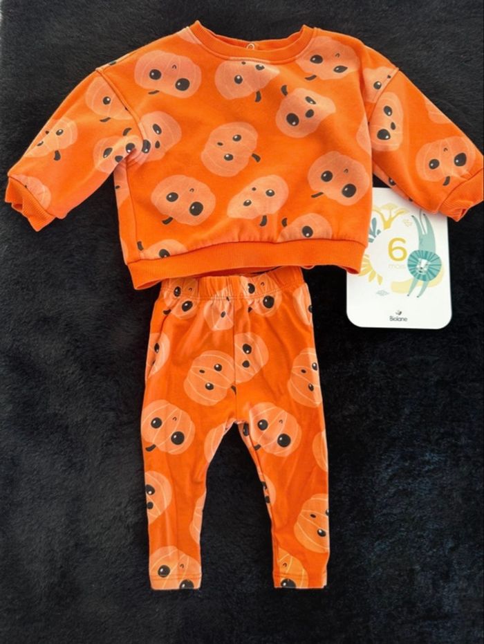 Ensemble citrouille Kiabi taille 6 mois - photo numéro 2