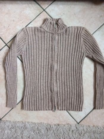 🎀gilet coton marron 10ans Okaidi