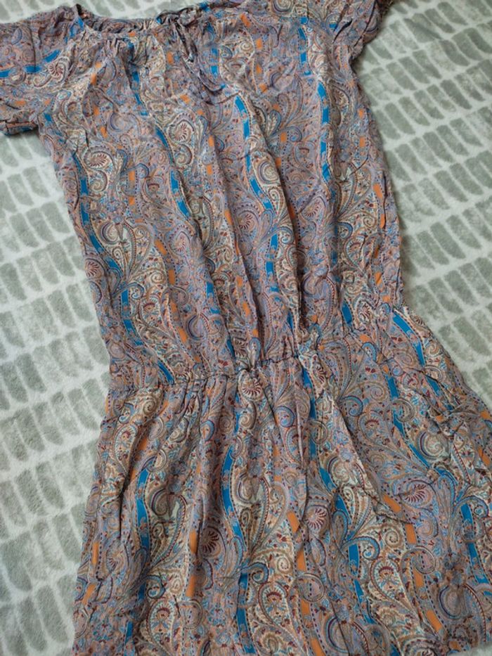 Robe courte style bohème fluide légère multicolore Etam taille 36 - photo numéro 2