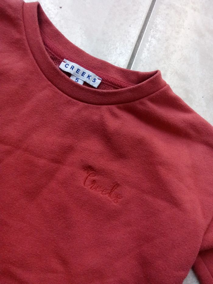 Sweat bordeau creeks broderie 5 ans - photo numéro 3