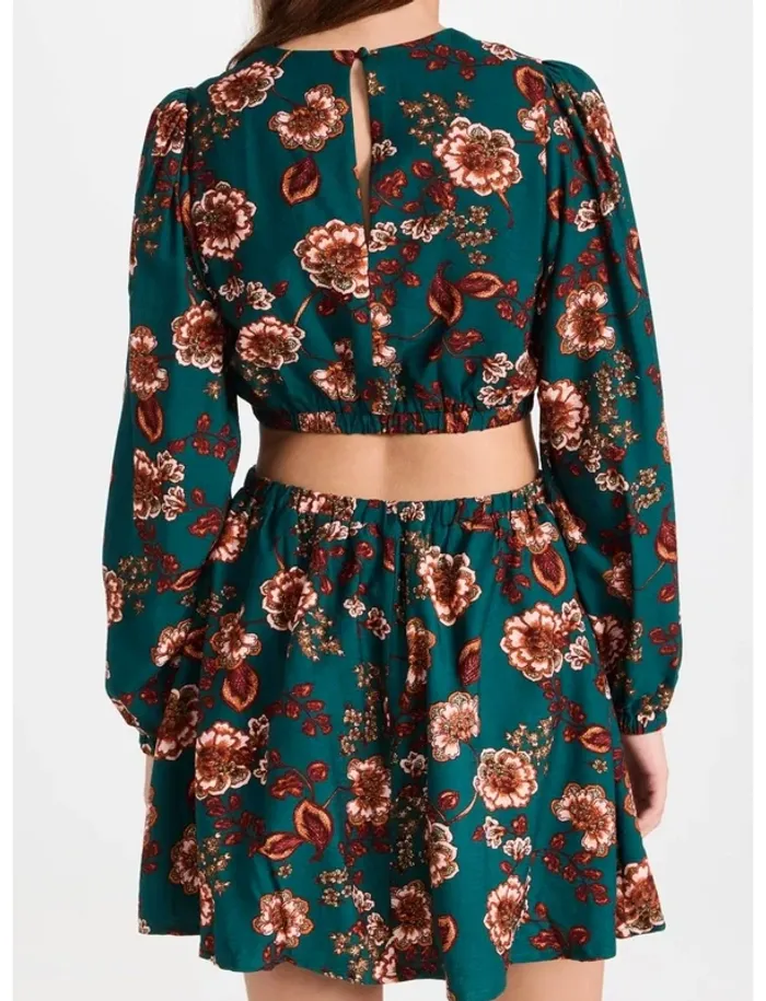 Robe fleurie Minkpink  Olivia in teal Taille M  Neuve - photo numéro 7