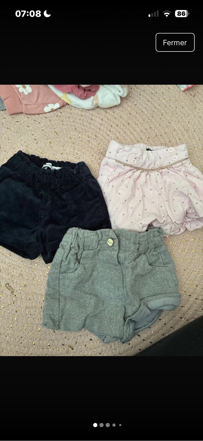 Lots de short taille 3 mois très bon état