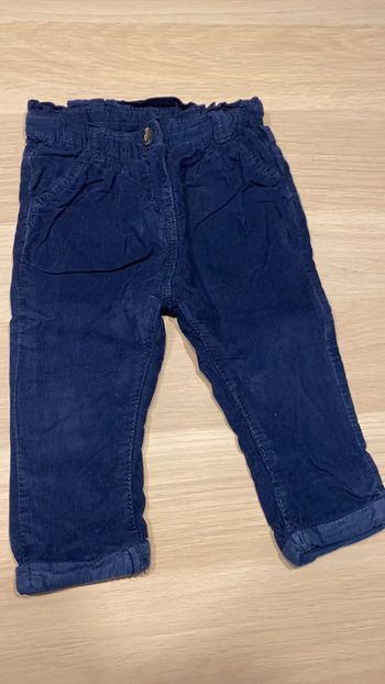 Pantalon velours marine fille