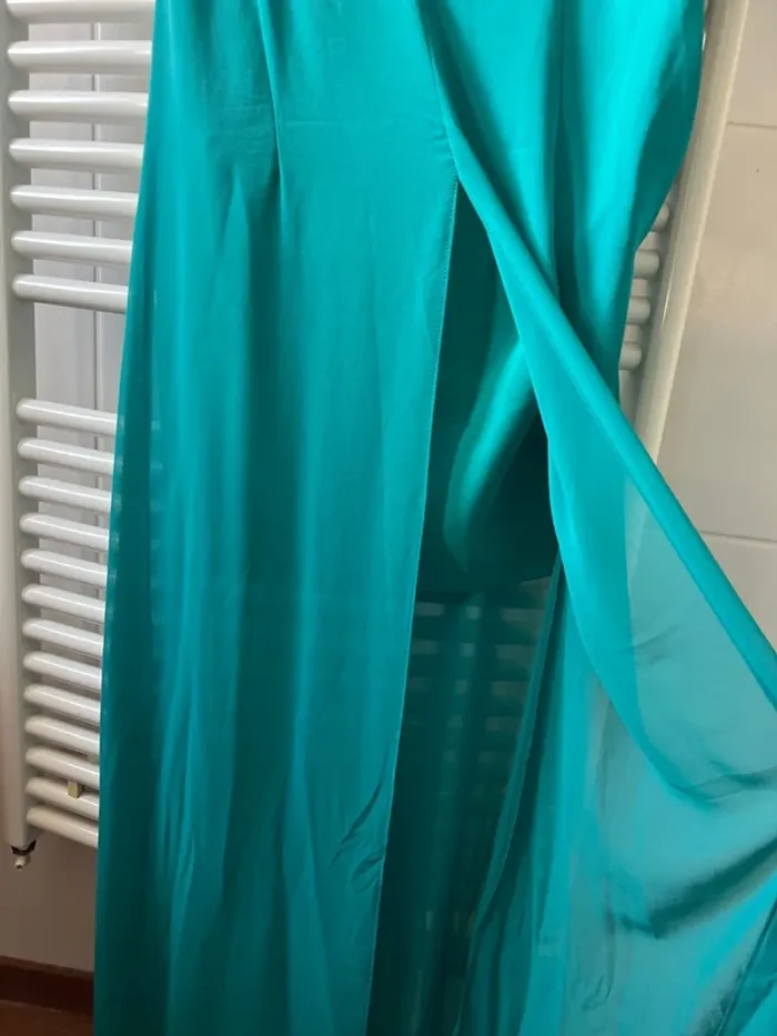 Robe de soirée mousseline verte - photo numéro 2
