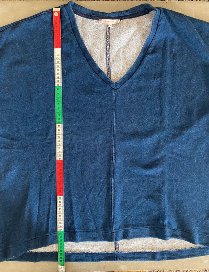 Sweat Esprit taille M / L coupe oversize bleu marine - photo numéro 10