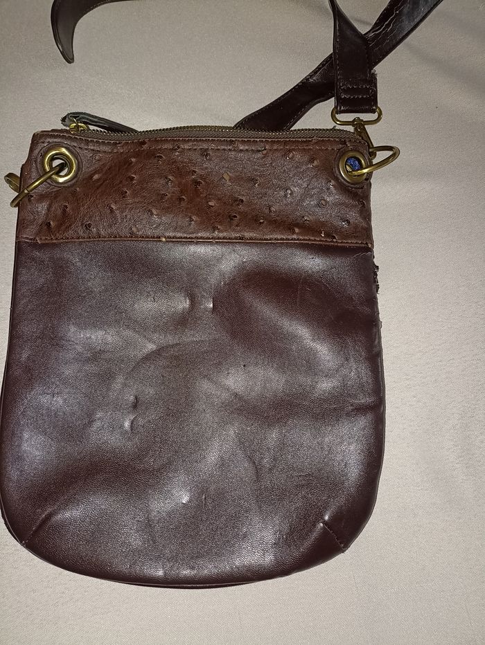 Sac bandoulière Desigual brodé & perlé - Marron Chocolat - Style bohème chic - photo numéro 3