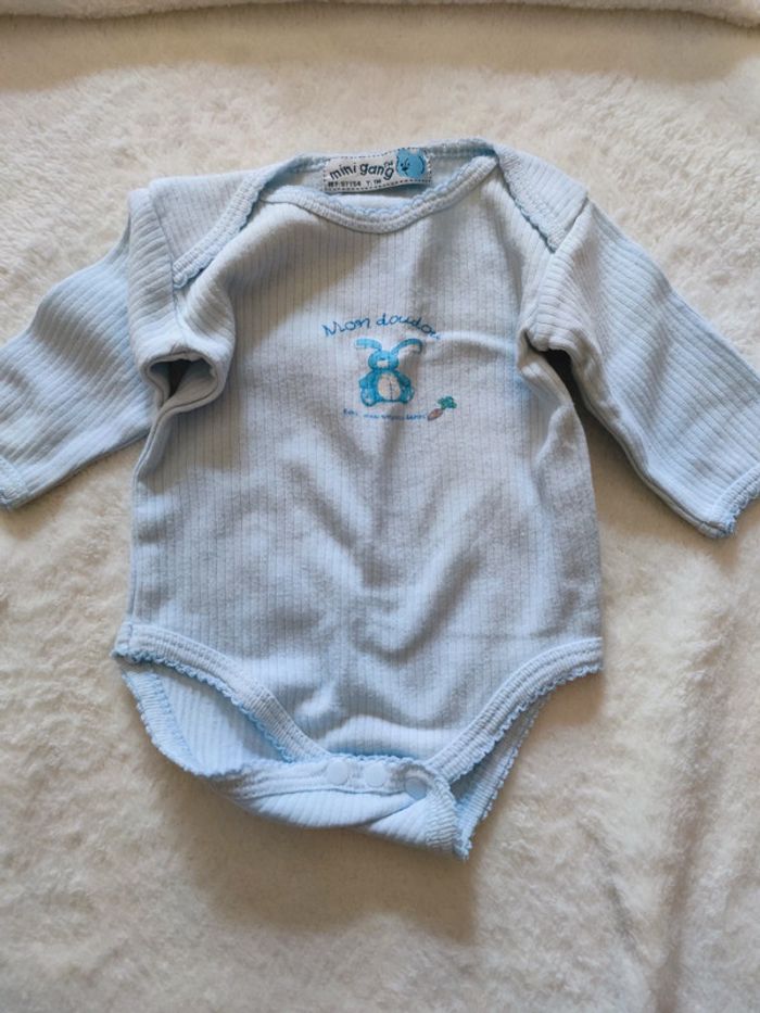 Lot de 3 body manches longues T.1 mois - photo numéro 2