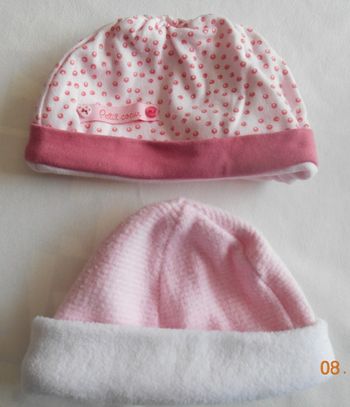2 Bonnet fille 3-6 mois / 42-44 cm