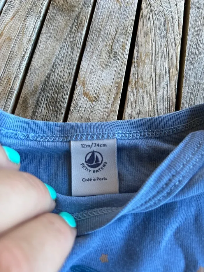 Lot de 3 bodys Petit Bateau - 12 mois - photo numéro 6