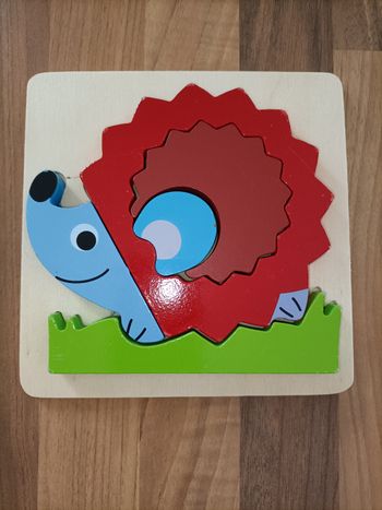Puzzle bois 5 pièces hérisson