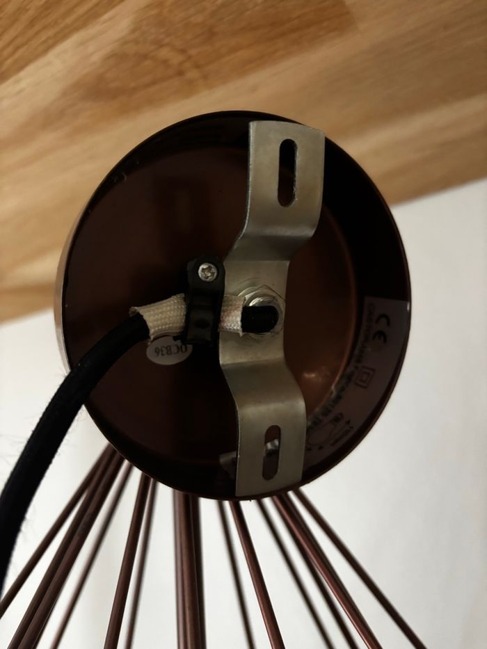 Suspension luminaire géométrique en métal couleur cuivrée mat - photo numéro 4